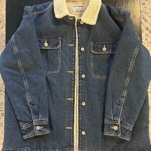 Old Navy Sherpa-Linen Denim Jacket